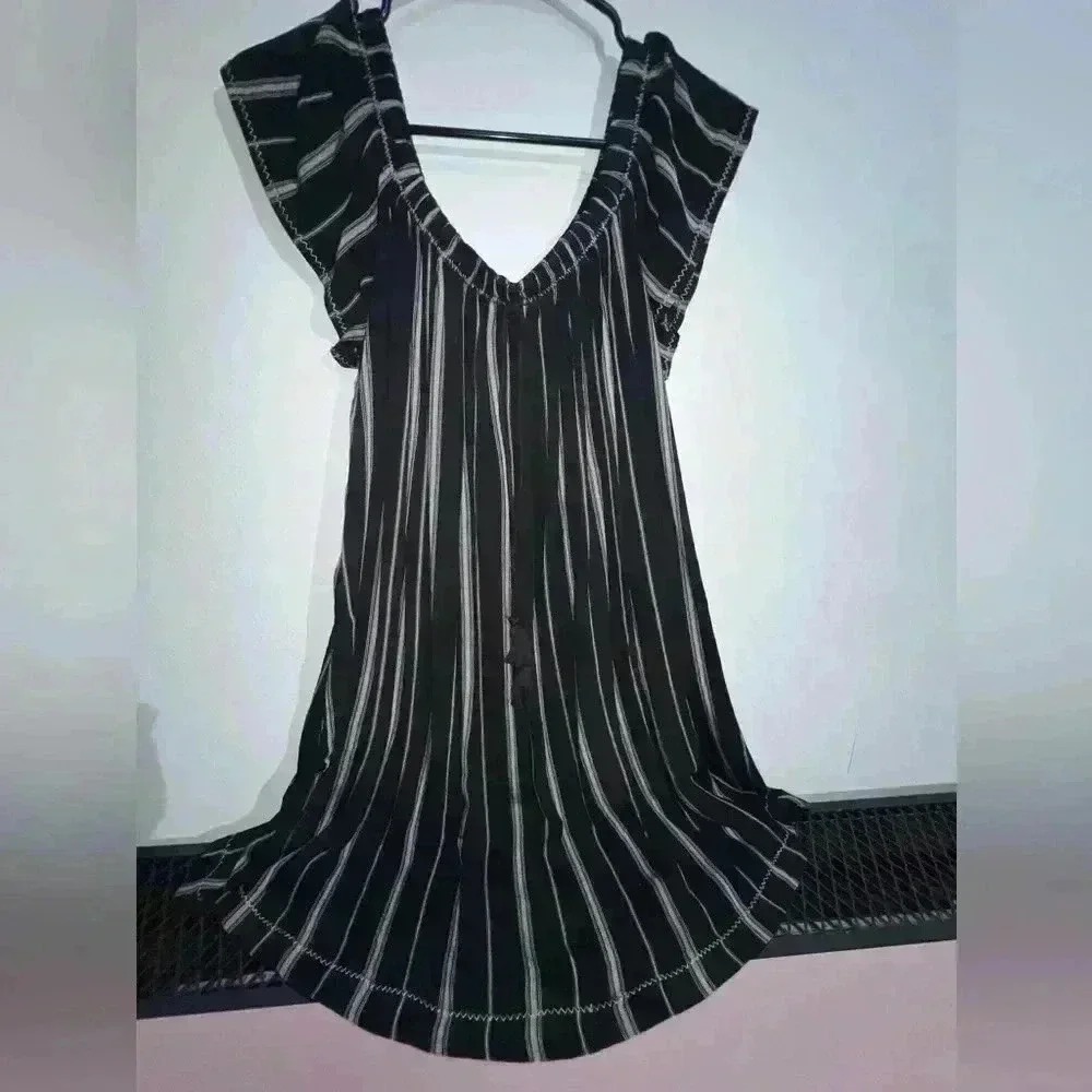 Robin Piccone Black With Gold Boho Dress Size M